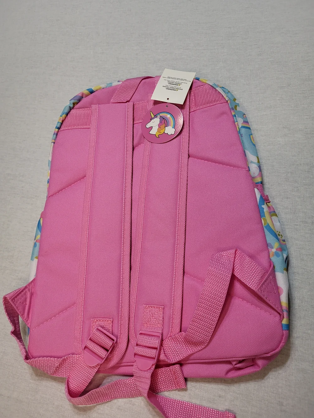 Kids Unicorn Print Backpack - Pink & Light Blue